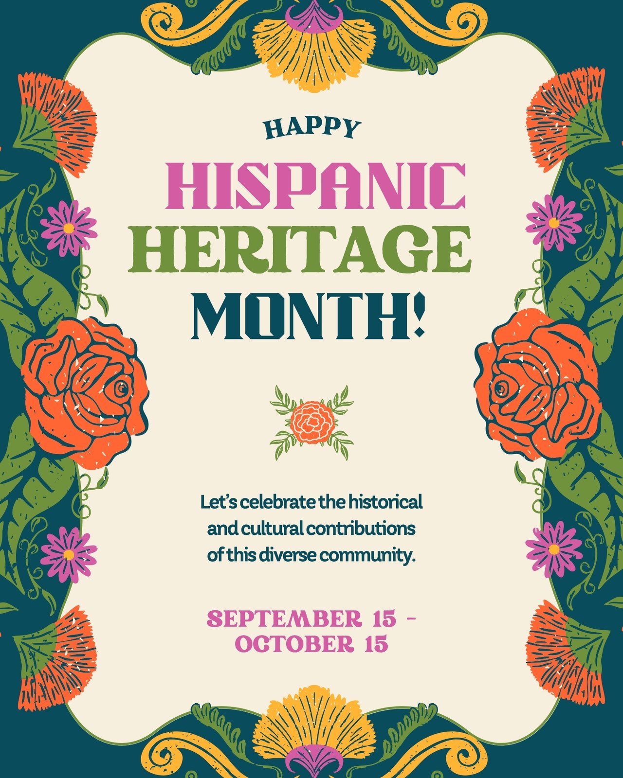 Hispanic Heritage Month Flyer Template