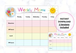 Children's Weekly Menu Template childrens-weekly-menu-template