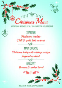 Free Christmas Dinner Menu Template free-christmas-dinner-menu-template