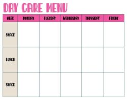 Free Daycare Food Menu Template free-daycare-food-menu-template