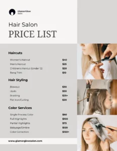 Hair Salon Price Menu Template hair-salon-price-menu-template