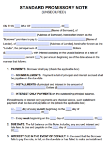 Interest Only Promissory Note Template
