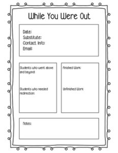 Substitute Teacher End of Day Note Template substitute-teacher-end-of-day-note-template