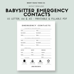 Babysitter Emergency Contact List Template babysitter-emergency-contact-list-template