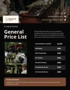 Funeral Home General Price List Template funeral-home-general-price-list-template