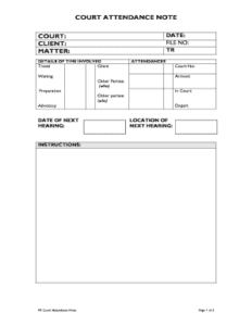 Law Firm Attendance Note Template law-firm-attendance-note-template