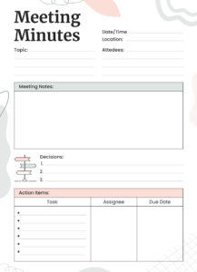 Meeting Note Template With Action Items meeting-note-template-with-action-items
