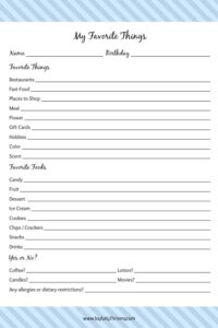 My Favorite Things List Template my-favorite-things-list-template