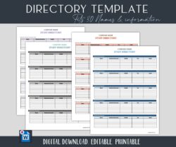 office-extension-number-list-template