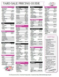 yard-sale-price-list-template