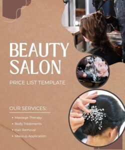 Beauty Salon Price List Template Beauty Salon Price List Template