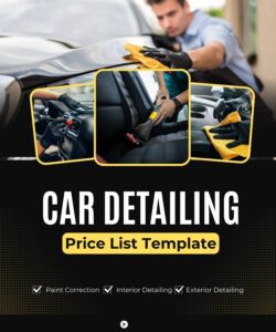Car Detailing Price List Template