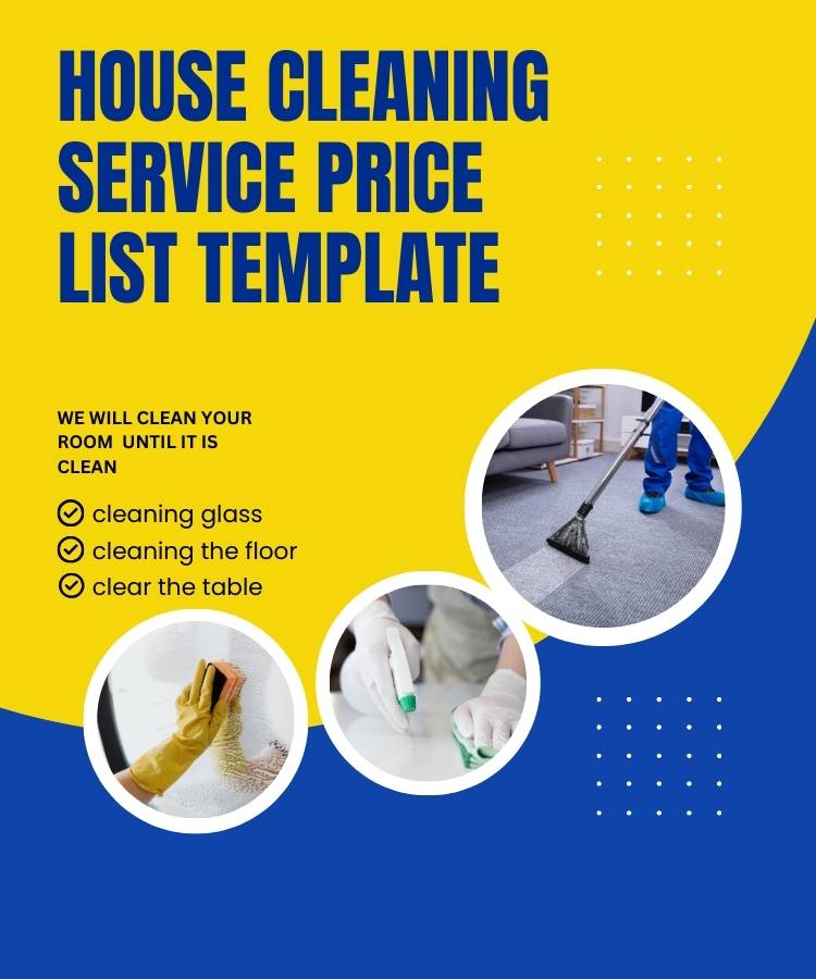 House Cleaning Services Price List Template