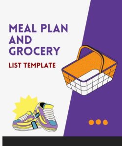 Meal Plan and Grocery List Template Meal Plan and Grocery List Template