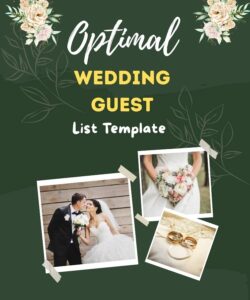 Optimal Wedding Guest List Template Optimal Wedding Guest List Template