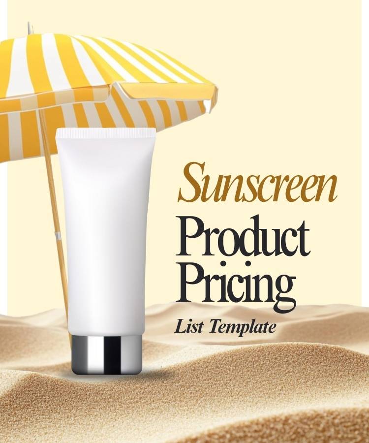 Sunscreen Product Pricing List Template
