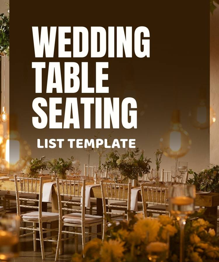 Wedding Table Seating List Template