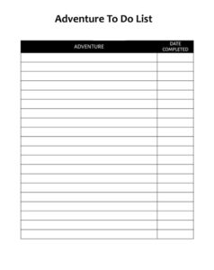 Adventure To Do List Template Adventure To Do List Template