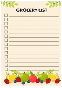 Children's Shopping List Template Free Children's Shopping List Template