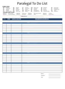 Paralegal To Do List Template