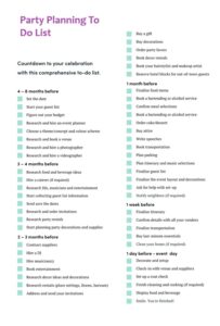 Party Planning To Do List Template Party Planning To Do List Template