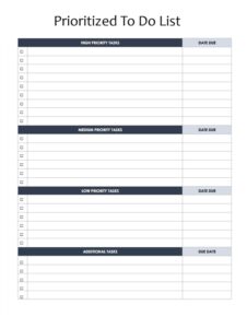 Prioritized To Do List Template Prioritized To Do List Template
